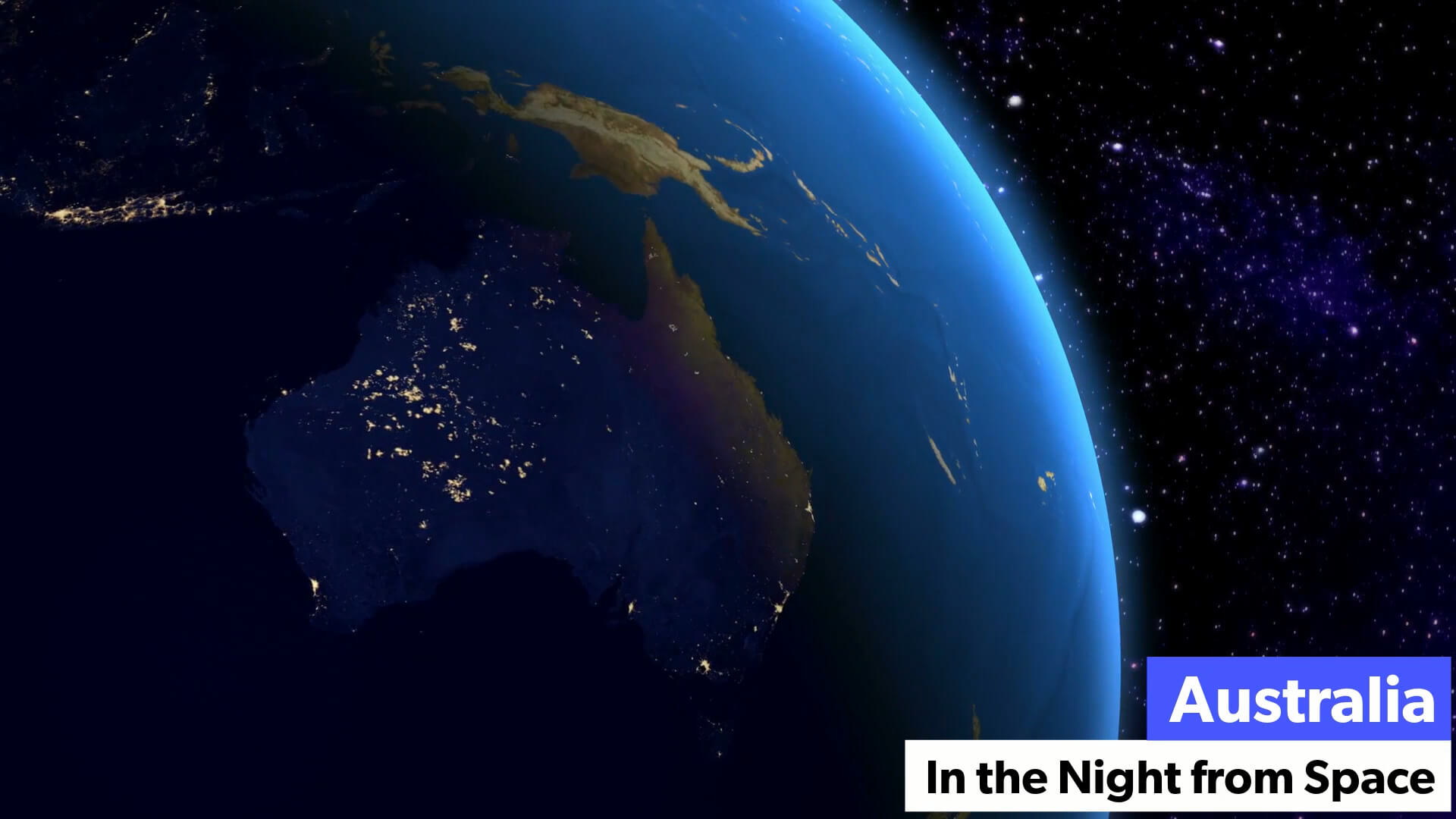 Australia and Oceania in the Night from Space